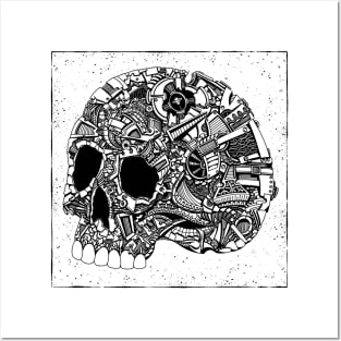 HomeSchoolTattoo Mechanical Skull Posters and Art